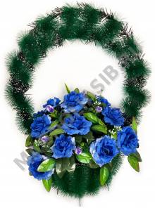 Корзина "Розы под инеем" выс. 65/75см. шир. 55см.