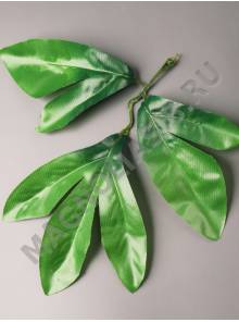 Лист пиона шелк 19 см (зеленый и темно-зеленый)