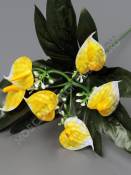 Букет пласт. калл 6цв. на подразетнике 20см микс (бел жел крас фиол сир)