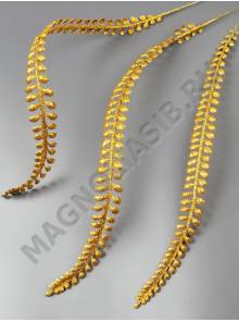 Ветка мелких листьев с блестящим напылением 40/54см (зол)