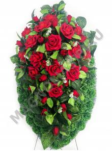 Венок "Алехандро" с бархатными розами выс. 115/135см шир. 55см