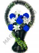 Корзина  с хризантемой и лилией выс.100/110см шир.65см.