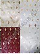 Атлас плотный с золотым накатом шир 145см(борд с крест борд с тюльп)