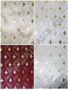 Атлас плотный с золотым накатом шир 145см(борд с крест борд с тюльп)