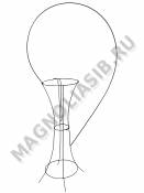 Каркас мет. Корзина с ручкой (пров.3мм и 3,5мм) выс.110/120см ш.55см