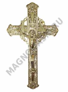 Крест Ажурный пластмассовый металлизированный  28*4см