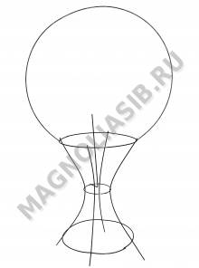 Каркас мет. Корзина Ваза (пров.3,5мм) выс.100/110см ш.60см