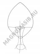 Каркас мет. Корзина в лепестке (пров.3мм и 3,5мм) выс.100/110см ш.55см