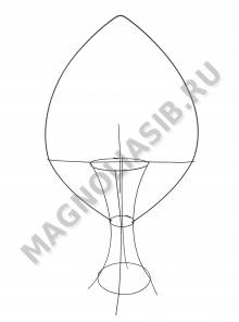 Каркас мет. Корзина в лепестке (пров.3мм и 3,5мм) выс.100/110см ш.55см