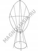 Каркас мет. Венок на подставке "Луция"  (пров.3,5-3мм) выс.125/115см. шир. 60см.