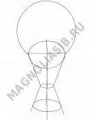 Каркас мет. корзина большая (пров.3,5мм) выс.125 см. шир.61 см.