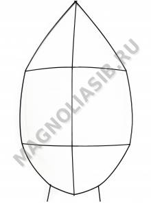 Каркас мет. Капля с 3 перемыч. и двойн ножками (3-3,5 мм) выс 70/87см ш 40см