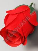 Бутон розы 4 слоя бархат 10.5 см (красный)/К