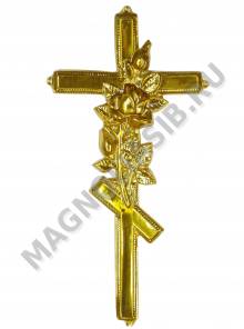 Накладка из фольги крест с розой 380*190 мм