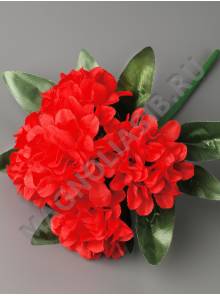 Букет из 5 хризантем на листе 19 см (микс)