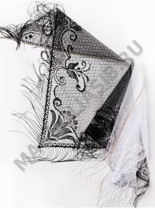 Наголовник кружевной с золотой полосой 