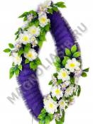 Венок овальный Лодочка на цветном ерше выс.115/135 шир.55 см