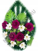 Венок "Грация" с бархатными розами выс. 85/100см шир. 50см 