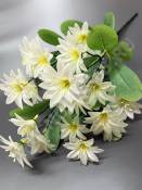 Букет георгинчиков со светлой зеленью 7гр*3цв 45см (белый)
