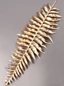 Лист папоротника лесного метал. краска 30/48см (сер зол)