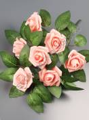 Букет  розы латексной малой 7 групп 32 см.(бел крем перс роз фукс св-сир крас оранж)