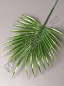 Лист пальмы пластм круглый 15/35см (т-зелен)