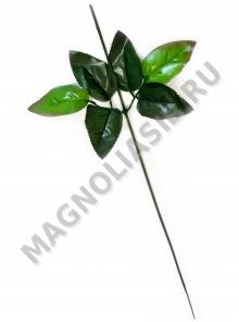 Стебель с листом розы 62см