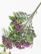 Ветка соцветий геоцинта   см пластик (бел гол фиол св-сирен)