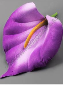 Калла с пестиком флок 1сл 10см (бел крас син лайм оран мал фиол сир)