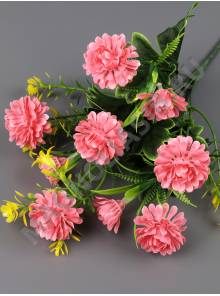 Букет пластм. хризантем с бутонами 6гр 34см (бел крас жёл сир бир перс яр-роз роз)