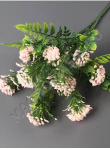 Букет гроздьев посыпанных с пласт папоротником 5гр 30см (бел крас сир жёл роз)