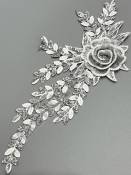 Декоративный элемент с серебряной нитью "Роза объемная" 27*12см