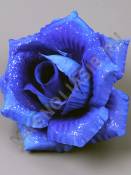 ***Роза бархатная с блеском 4сл 14 см (крас)/К