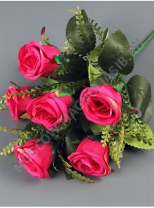 Букет бутонов роз с добавкой 6гр 32см (бел крас перс сир роз мал)