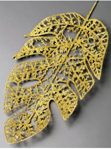 Лист монстеры с блестящим напылением 24/37см (зол сер син сир св-зел крас св-сир)