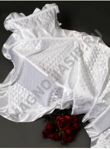 Комплект из атласной термостежки с воланом (2 предмета) 88*228см.