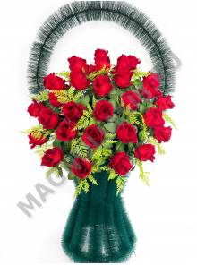 Корзина с бархатными бутонами выс.130/135см ш.75см