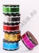 Лента металлизированная с рисунком листик по кромке 6*50ярд (45.72м)