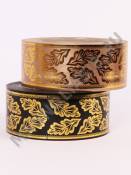 Лента с зол. полосами  "Дубовый лист" 5/50 ярд (45.86м)