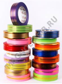 Лента с золотыми полосками 3*50ярд  Польша 