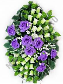 Венок "Олеандр" с бутонами и розами выс. 105/120см шир. 60см