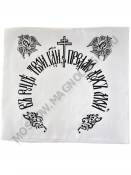 Наволочка из атласа с черной печатью 45*45см 