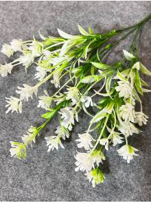 Букет клевера пластм 5 групп 37см (белый)