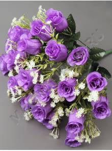 Букет бутонов роз 21гр 45см (бел св-роз крас фиол перс роз)