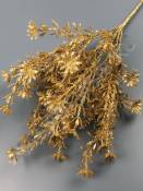 Букет пластм цветочков с золотым мерцающим напылением 7гр 37см