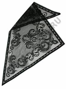 Наголовник из плотного кружева черный 115 *60 см