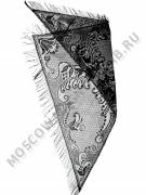 Шаль кружевная чёрная с бахромой 135*95 см