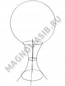 Каркас метал. Корзина Амфора (провол 3,5 мм) выс. 100/90 см ш. 55 см