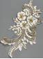 Декоративный элемент с золотой нитью "Завиток крупный с цветами " 33*15см.