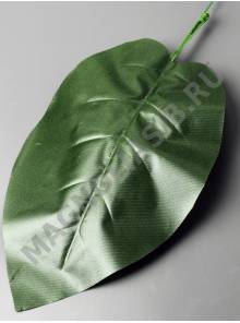 ***Лист яблони на ножке шелк  21/32 см